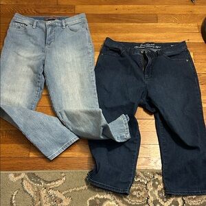 Gloria Vanderbilt Jeans and Jean crop pants . Light Blue and Dark Blue
